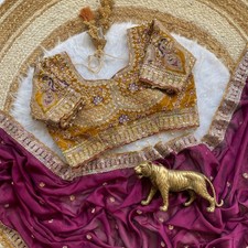Saree Blouse Bollywood Party Wear Indian Pakistani New Sari Wedding Designer picture