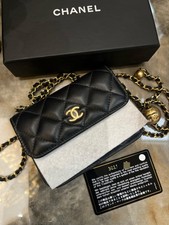 Chanel Classic Flap Mini Black Leather Gold HW Shoulder Bag Authentic Preowned picture