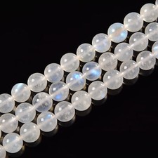 AAA Cream White Rainbow Moonstone Smooth Round Beads Size 6mm-12mm 15.5'' Str picture