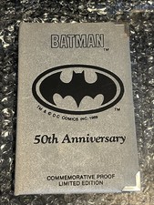 1989 Hero in Black Batman DC Comics 50th Anniver 1 oz 999 FINE Silver Round Rare picture
