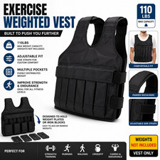 Exercise Weighted Vest Fitness Training Workout Sport 110LBS Weighted Adjustable picture