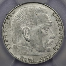 1938-J German 2 Reichsmark Third Reich WWII J-366 - PCGS MS 62 picture