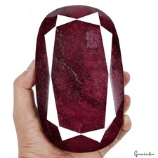 1.84Kilo Natural Dark Red Ruby Oval Faceted Cut Earth mined Huge Museum Size Gem picture