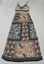 Angie Multicolor Floral Maxi Sleeveless Sundress Women's M Smocked back boho picture