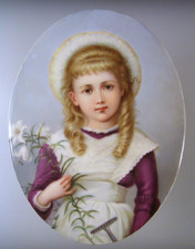 Antique Portrait on Porcelain Painting of a Girl picture