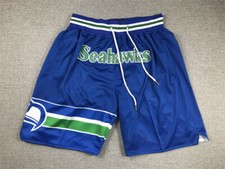 Seattle Seahawks NFL Men Blue Pockets stitched Shorts Size US picture