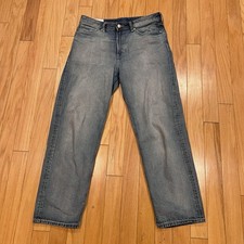 H&M Loose Ample Washed Denim Blue Jeans Mens 34x34 picture