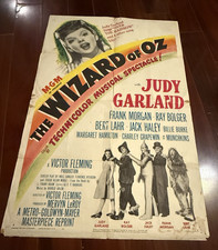 THE WIZARD OF OZ ONE SHEET MOVIE POSTER r1949 JUDY GARLAND BOLGER LAHR MORGAN picture