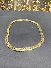 Men's Miami Style  24 Inch Chain 14k Gold Plated And Stamped 14k picture