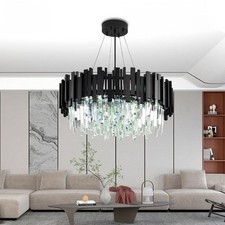 Luxury Large Ceiling Pendant Light Fixtures Modern K9 Crystal Chandelier(Black） picture