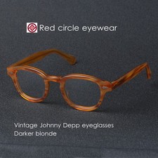 Johnny Depp glasses men's blonde acetate eyeglasses frame women's gold eyewear picture