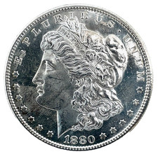 1880 S Large S PL-Proof Like-Morgan Silver Dollar BU. Choice Unc. Coin # 2983 picture