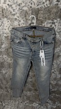 PURPLE BRAND P001 Men's Slim Skinny Jeans 34x34 Gray Light Wash Denim picture