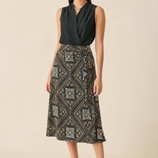 Urban Outfitters Wild Pearl Boho Moroccan Tile Yellow Midi Skirt picture