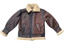 Schott B-3 Real Mouton Bomber Lamb Leather Flight Jacket Size 40 Brown US Made picture