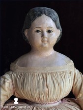 Large Antique American/German 25.5” Greiner Style Papier Mache Glass Eyes Doll picture