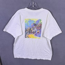 VTG Le Tour de France T-Shirt Mens Large White Cycling Graphic Tee Anvil picture