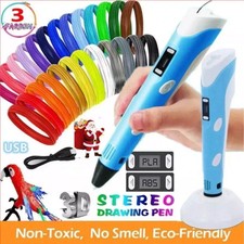 3D Printing Pen Set 3D Drawing Pen with Led Display 12 Color Filament Kid Gift picture
