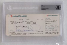 JOE WALSH SIGNED SLABBED BECKETT BAS COA AUTOGRAPHED AIRLINE TICKET THE EAGLES picture