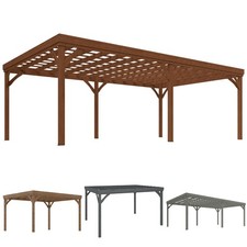Outsunny Outdoor Wood Pergola Gazebo with Stable Structure picture