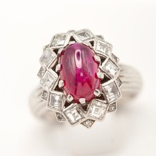 Mauboussin Paris Platinum Cabochon Burma Ruby Diamond Cocktail Ring(21218-NXOHH) picture