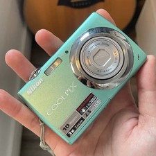 Nikon COOLPIX S220 digital camera Mint Green With Charger Battery SD Card picture