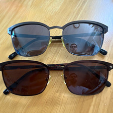 2 TWO PAIR Vintage Bundle LOT Cole Haan Sunglasses Black Gold Frame Lenses ✅  picture