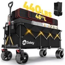 Sekey 48''L Collapsible Foldable Extended Wagon 440lbs Weight Capacity. Black picture