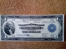 1918 $1 ONE DOLLAR LARGE-SIZE NOTE,CRISP,VERY NICE,XF++/AU, PHILADELPHIA-ISSUED picture