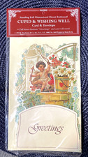Vintage Cupid Card Victorian Style w/Envelope Flowers Embossed picture
