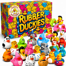 30pcs Rubber Ducks Bulk Bath Toys Party Favors Pool Jeep Ducking Decor Gift picture