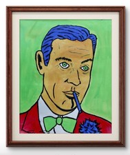 ShawNshawN James Bond Original Painting 11x14 Paper 007 Spy Movie Pop Art picture