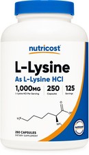 Nutricost L-Lysine 1000mg, 250 Capsules - Gluten Free, Non-GMO, 500mg Per Cap picture