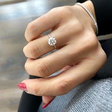 2.00Ct Round Cut Certified Lab Grown Diamond Proposal Ring 14K White Gold Size 7 picture
