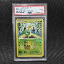2011 Pokemon: SNIVY 1/114 - [Crosshatch] - [BW League Promo] - Mint - PSA 9 picture