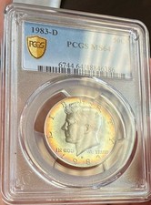 1983-D Kennedy 50c PCGS MS64 Beautiful Toning PCGS Gold Shield picture