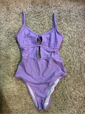 Cupshe Lavender Purple One-Piece Swimsuit with Front Keyhole picture