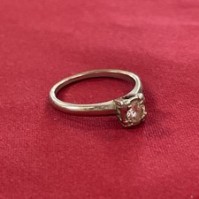 Vintage 14k White Gold Solitare Diamond Engagement Ring Size 6 picture