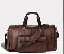 Weekender- Handmade Brown Leather Duffle Bag 19