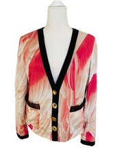 Vintage Tiziano Mazzilli Jacket High End Designer Logo Print Italy Sz.42 US S picture