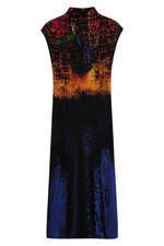 NEW, Desigual Mock Neck Abstract Print Midi Dress in Blue Multi Sz M #MD2703 picture