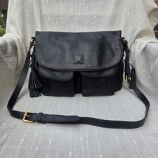 HTF Dooney & Bourke Florentine Leather Fold Over Flap Messenger Saddle Bag Purse picture