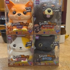 🔥Crazy Fun SmushWorld🔥Set Of 4🔥 Corgi, Bernedoodle, Calico Cat, Black Cat picture