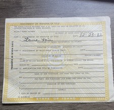 Vintage Certificate Of Title 1967 Ford Mustang Hardtop (7) picture