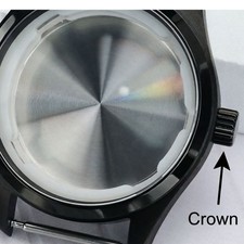 FEIYASHI 40mm Brushed Aviator Watch Case PVD Black Steel For Seiko NH35 Movement picture