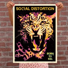 Obey Social Distortion Born to Kill Print Shepard Fairey Mike Ness Signed LE 550 picture