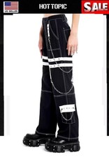 Hot Topic Tripp Pants Punk Rock Gothic Trouser Suspender Chain bondage Skater picture