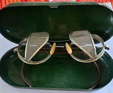 Rare Vintage Bausch & Lomb Ful-Vue Saftey Glasses 22 Mesh Wings Tin Case 40's picture