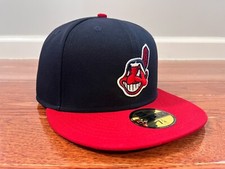 Cleveland Indians MLB Chief Wahoo Authentic on field New Era 59Fifty Hat picture