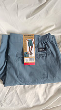 Eddie Bauer Men's Blue Tech Stretch Shorts Flat Front Zip Pockets Logo XL 9